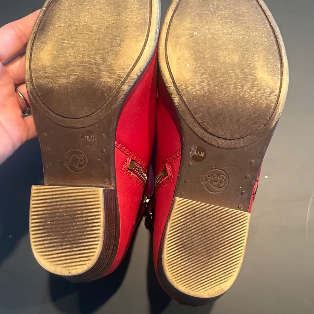 Lucky Brand Red Leather Ankle Booties - Picture 4 of 5